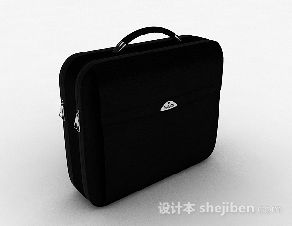 黑色双层电脑包3d模型下载