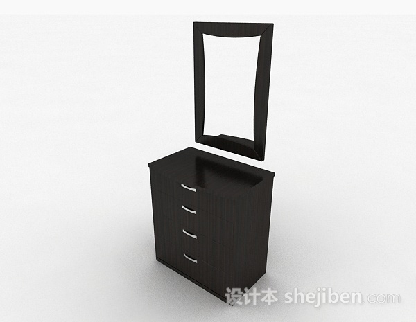 黑色简约梳妆台3d模型下载