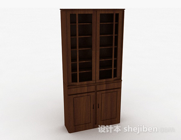 双门立体展示柜3d模型下载