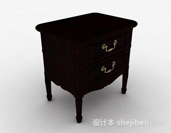 欧式风格床头柜3d模型下载