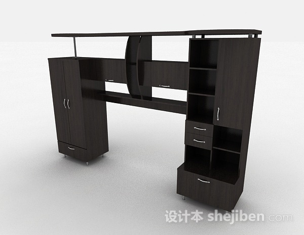 黑色家居衣柜组合3d模型下载