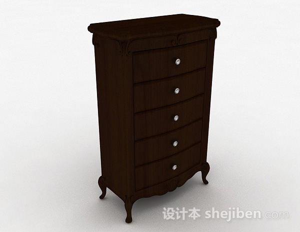 欧式家居棕色柜子3d模型下载
