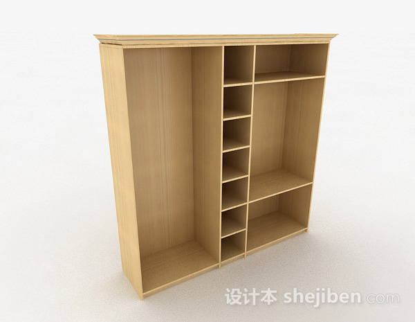 黄色木质家居柜子3d模型下载