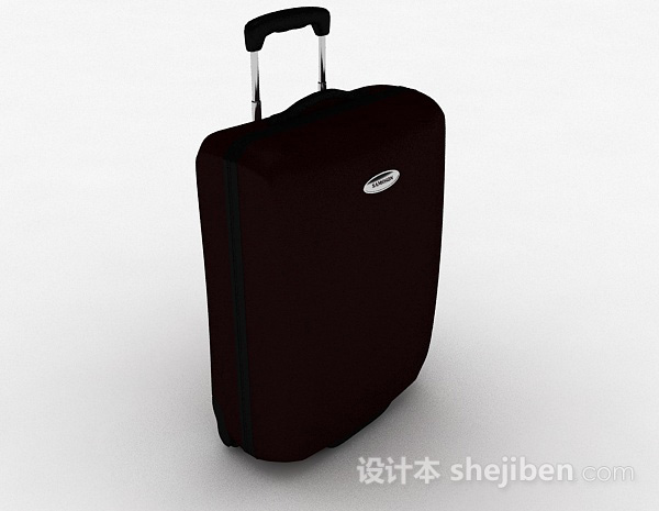 棕色拉杆箱3d模型下载