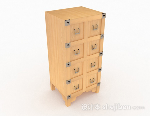 黄色家居柜子3d模型下载