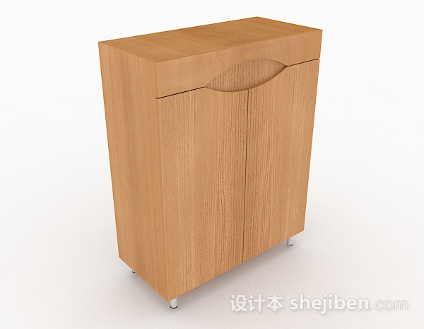 棕色木质衣柜3d模型下载