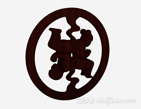 木质雕刻品3d模型下载