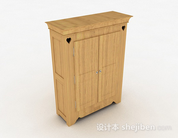 黄色木质衣柜3d模型下载