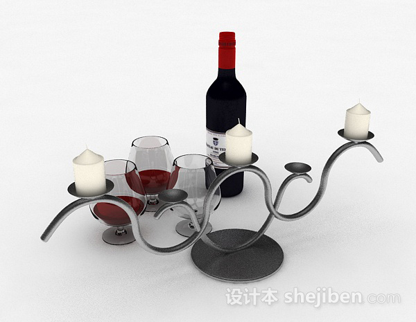 红酒展示3d模型下载