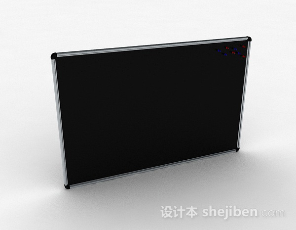 黑色方形黑板3d模型下载