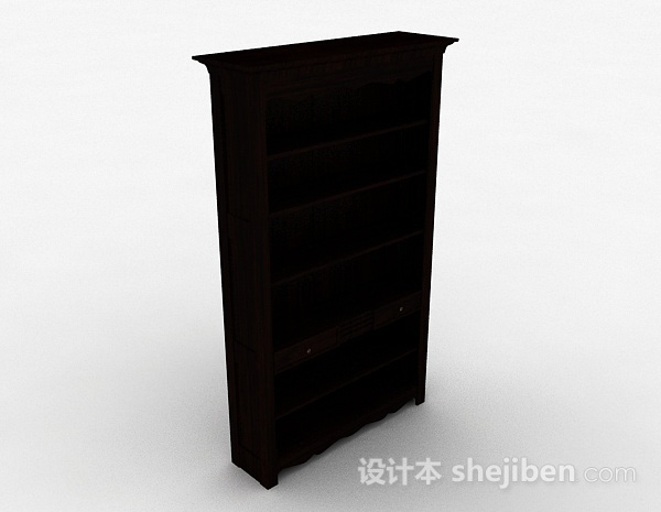 黑色多层展示柜3d模型下载