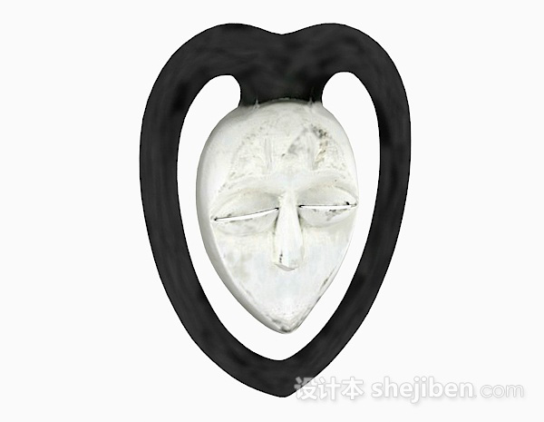 白色人脸面具3d模型下载