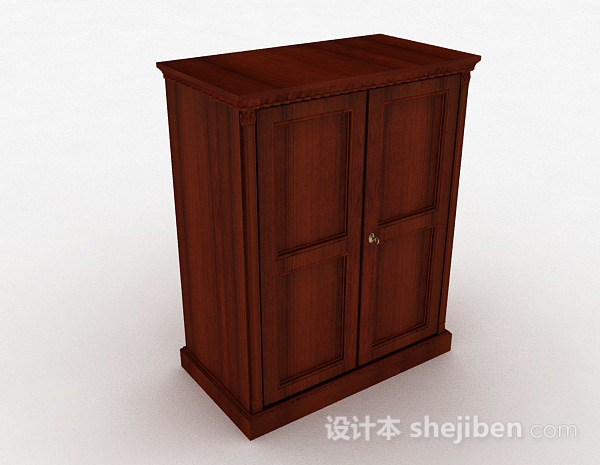 棕色木质衣柜3d模型下载