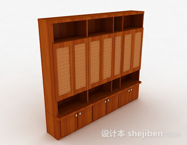 浅棕色多门多层衣柜3d模型下载
