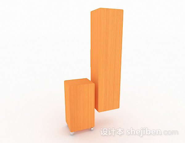 黄色简约衣柜3d模型下载