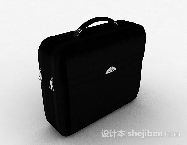 黑色电脑包3d模型下载