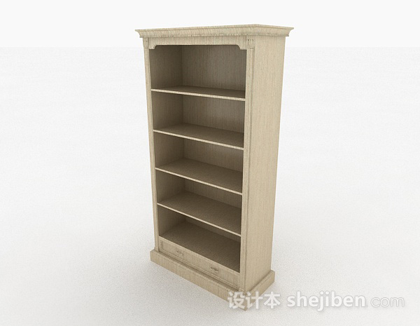 浅棕色家居书柜3d模型下载