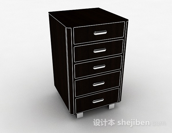 棕色木质柜子3d模型下载