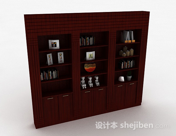 木质家居展示柜3d模型下载