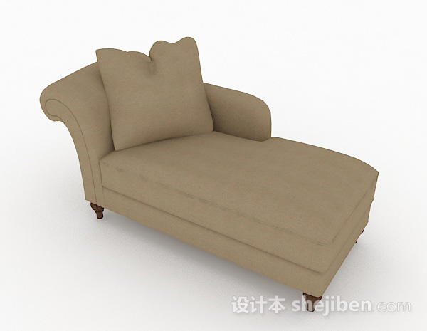 欧式棕色沙发躺椅3d模型下载