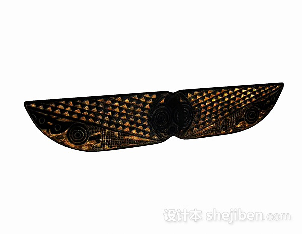 黑底金色雕刻摆件3d模型下载
