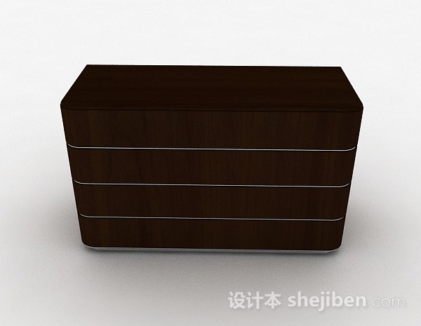 棕色木质家居柜子3d模型下载