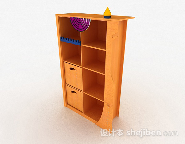 黄色家居收纳柜3d模型下载