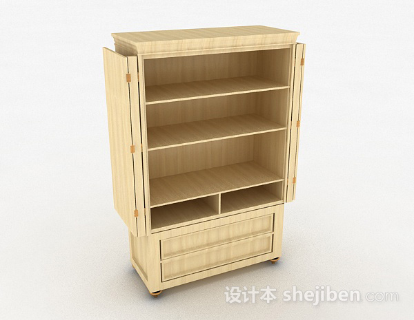 黄色木质存储柜3d模型下载