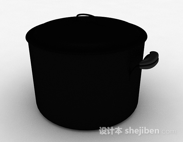 黑色金属锅3d模型下载