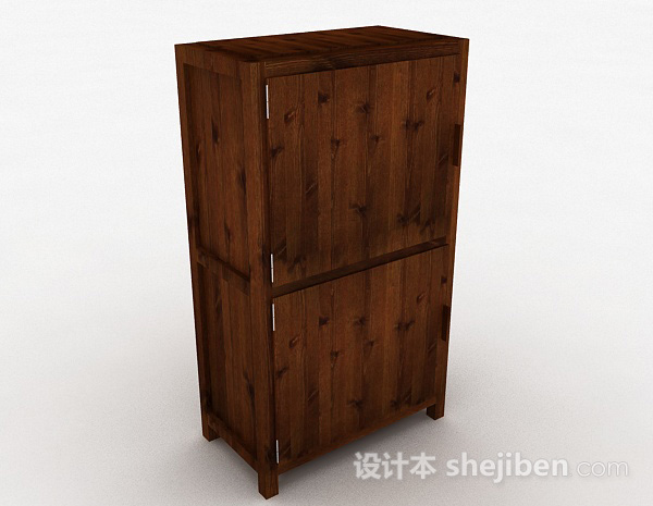 棕色木质衣柜3d模型下载