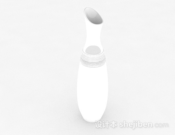 白色陶瓷花瓶家居装饰摆设品3d模型下载