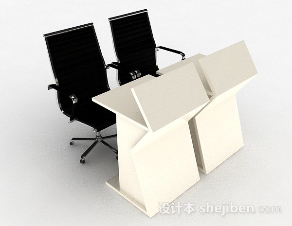 办公桌椅组合3d模型下载