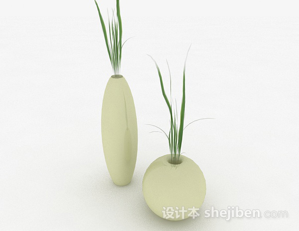 现代风格白色瓷器瓶3d模型下载