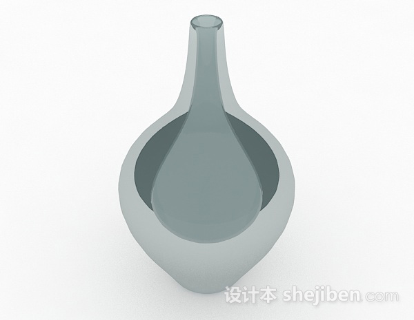 灰色大肚陶瓷摆件3d模型下载