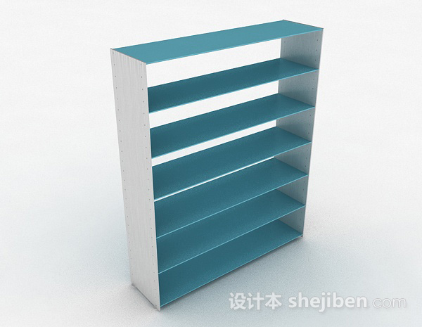 蓝色简约鞋柜3d模型下载