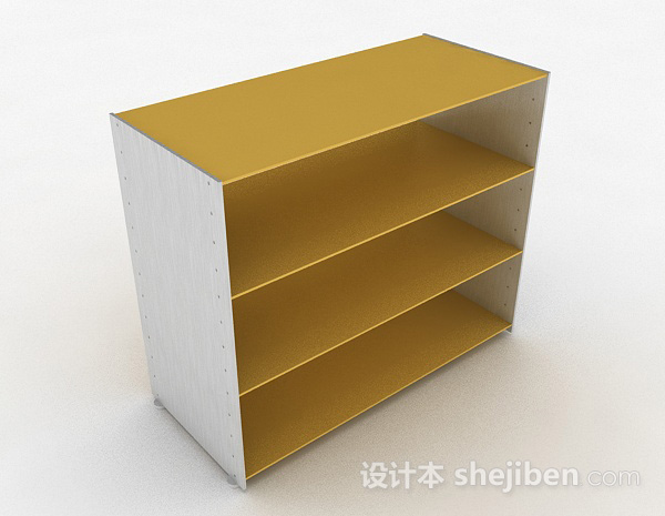 黄色简约墙柜3d模型下载