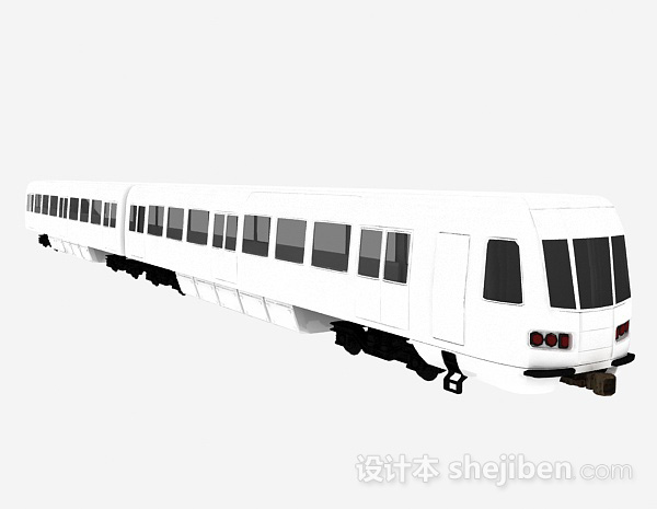 白色火车车厢3d模型下载