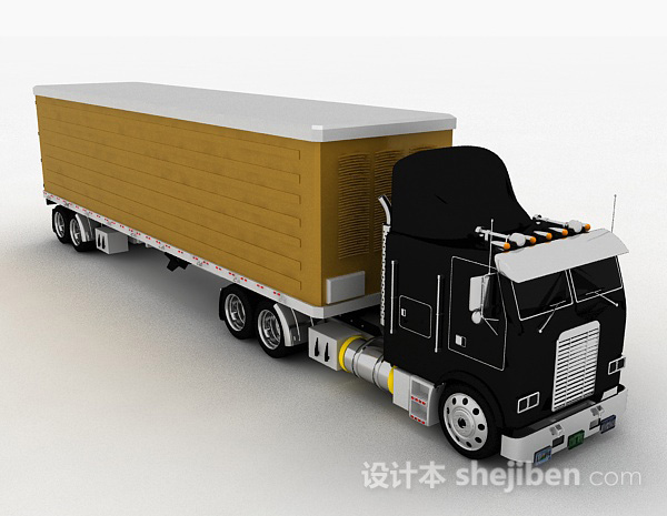 黑色货车3d模型下载