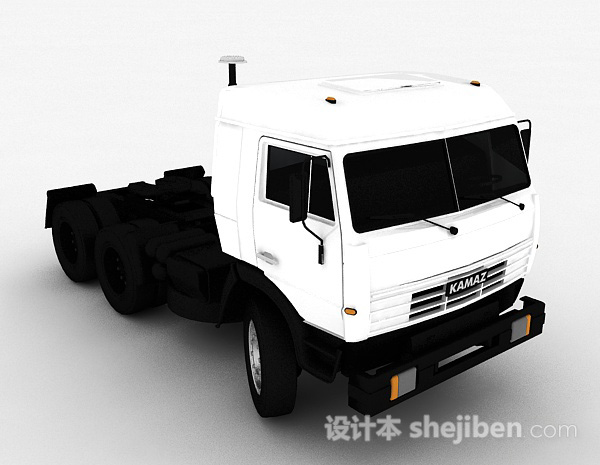 白色大机车3d模型下载