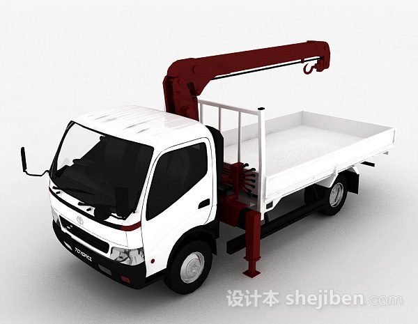 白色吊车3d模型下载