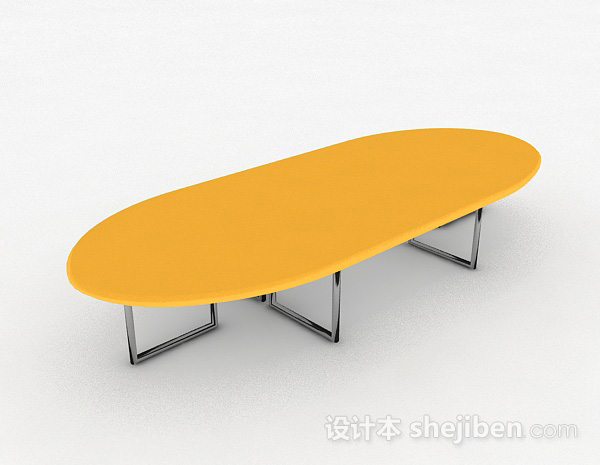 黄色简约会议桌3d模型下载