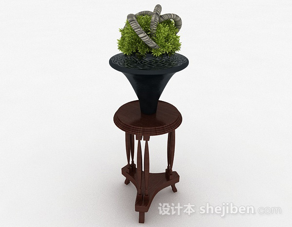 木质花架3d模型下载