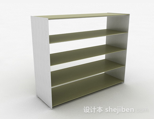 浅绿色多层文件置物架3d模型下载