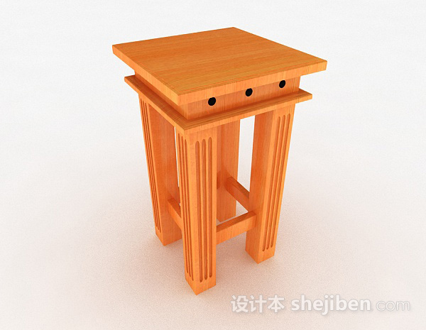 黄色木质花架3d模型下载