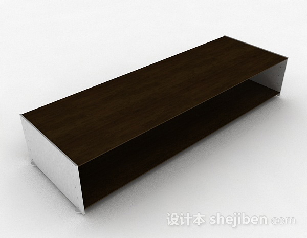 棕色简约鞋柜3d模型下载