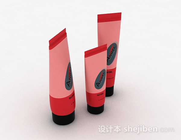 红色护肤品3d模型下载