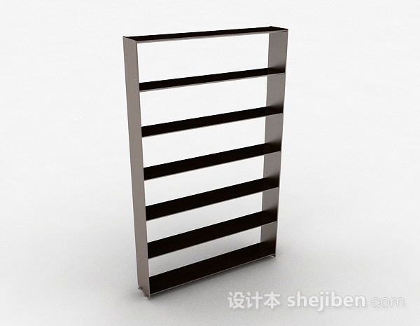 黑色多层文件置物架3d模型下载