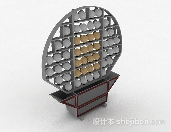 现代风格圆形隔断3d模型下载