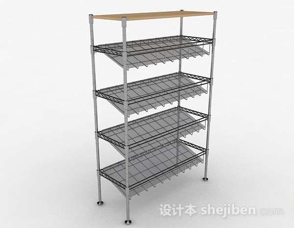 灰色金属鞋架3d模型下载