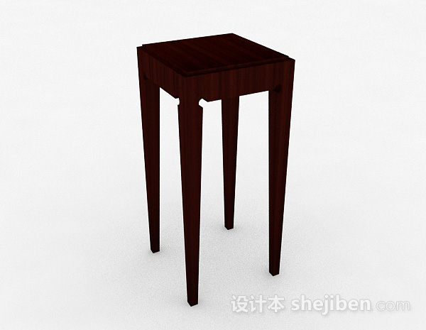 棕色木质单个花卉展示架3d模型下载
